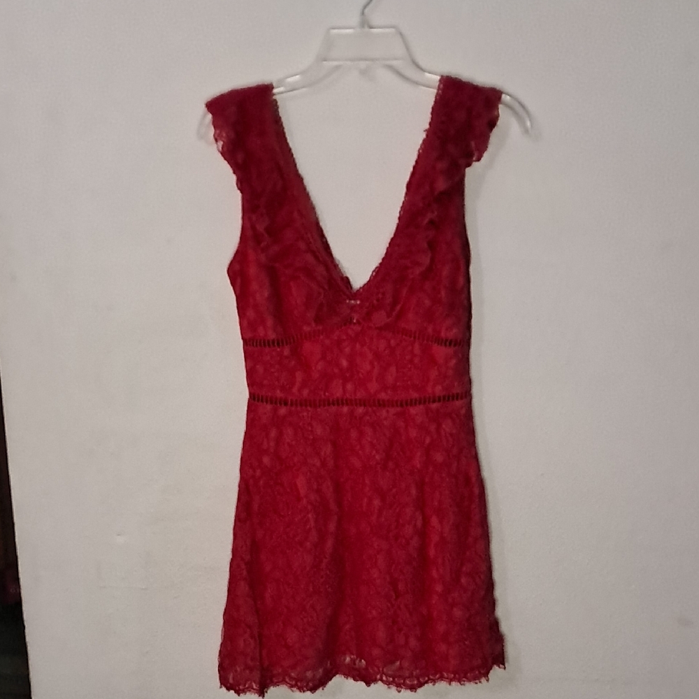 Tobi Red Lace Dress